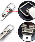 Eight Pack Stainless Steel 90 Degree Spring Toggle Latches with Clasp Buckle Lock Mounting Screws Included for Boxes Cabinets Doors