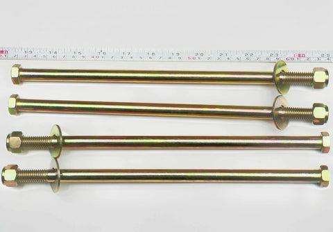 Hella Tough Half Inch By Twelve Inch Hex Head Bolts Forged From Quality Alloy Steel With Secure Nylon Locknuts And Oversized Flange Washers for heavy duty builds.