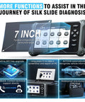 IF745 All Systems OBD2 Scanner And Scan Tool With 6 Reset Functions Including ABS Bleed Oil EPB SAS Throttle Battery Full Diagnostic Code Reader For Cars And Trucks Lifetime Free Updates And Auto VIN displayed with features and screen.