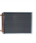 Built Tough 20x25 Water To Air Heat Exchanger featuring heavy duty front flange and 12 fins for efficient thermal transfer.