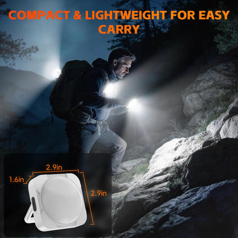 Magnetic Tent Light With 2000mAh Battery, LED Camping Lantern for Hiking shown illuminating a rocky path at night