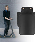 G3 Electric Scooter rear license plate holder with mudguard base brackets shown next to person riding a scooter