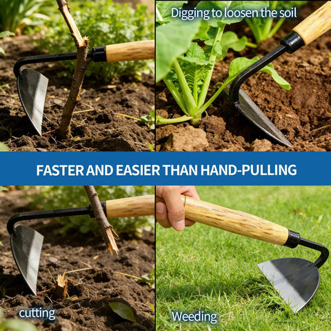 Japanese Garden Hand Hoe Sickle For Weeding And Cultivation With Sharp Blade Edge used in various gardening tasks