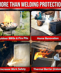Heavy Duty Fiberglass Welding Blanket 4ft by 6ft, 850GSM Fireproof Pro Grade Heat Shield with brass grommets protecting in various settings