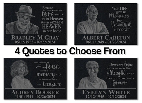 Custom Black Granite Memorial Stone With Your Image For Outdoor Garden And Cemetery Use Personalized Headstone Plaques