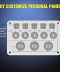 DIY wiring diagram for Five Gang Rocker Switch Panel With Dual USB Charger, LED Voltmeter, 12V 24V On Off SPST Toggle, Waterproof All In One Power Hub For LED Light Bars Rear Rock Lights Trucks RVs Boats 4x4