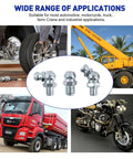 Wide range of applications for 245 Piece Grease Fitting Assortment Kit With SAE And Metric Zerk Fittings, Galvanized Steel