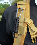 Paracord Keychain For Men And Women With Carabiner And Aluminum Clip, Durable Military Braided Nylon Lanyard on backpack