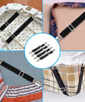 Adjustable Bed Sheet Fasteners 4 Pack With Elastic Straps And Clips, securing various mattress covers, prevents slips