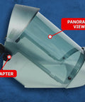 Arc Flash Face Shield Kit With 12 Cal Rating For Electrical PPE Includes Hard Cap And Adapter Options TCG Series ANSI ISEA 125 Level 2 Compliance A Must Have For Electricians On The Job In Utilities Manufacturing And Construction, showing a shield with panoramic view and A5 adapter.