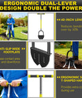 Beast Lawn Edger With Double V Shaped Serrated Blade And Rubber T Grip 40 Inch Edging Shovel ergonomic features illustration