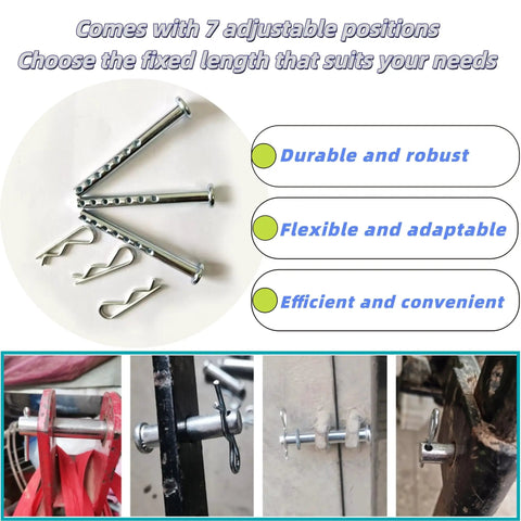 Six Pack Built Tough Heavy Duty Adjustable Multi Hole Eye Pins Clevis Pins Fasteners With R Clip For Farming Equipment