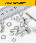 M3 Screw Kit 100 Sets Includes 304 Stainless Steel Socket Head Cap Screws 25mm With Nuts, Washers, And Hex Spanner Bright Finish