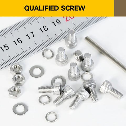 M3 Screw Kit 100 Sets Includes 304 Stainless Steel Socket Head Cap Screws 25mm With Nuts, Washers, And Hex Spanner Bright Finish