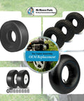 Rock Solid Caster Wheel Setup Fits Hustler Raptor X54 And Xl54 Mowers With 11X6 Pneumatic Tire smooth tread displayed on grass.