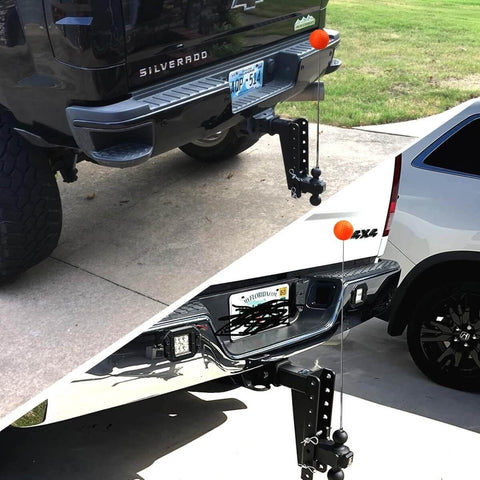 Two Pack Tall Adjustable Magnetic Trailer Alignment Kit With Extendable Poles for hitch alignment on vehicles.