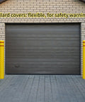 Tough As Nails Heavy Duty Bollard Cover Shields Parking Lots And Docks From Scrapes While Taking No Scratches From Heavy Traffic Built For Any Weather Solid Barrier For Warehouses Bright Yellow bollard covers in front of garage.