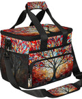 Insulated Picnic Backpack Lunch Bag For Women And Men Colorful Trees Design with thick lining and spacious interior.