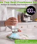 Portable Cordless Handheld Vacuum Sealer for Food Compact Travel Ready Food Saver with 30 Reusable Bags sealing food.