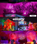 Solar Outdoor Lights With 9 Modes Color Changing 18 LED Spotlight illuminating garden, yard for Halloween and Christmas decor