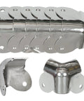 Set of 8 nickel-finish 2-Leg Amp And Cabinet Corner Brackets, 1.50 x 1.50 x 0.50 inch, 18 gauge steel, durable support for enclosures.