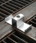 Heavy Duty Galvanized Saddle Clips For Steel Grating on industrial walkway, carbon steel, tough, easy installation.