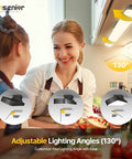 Rechargeable Motion Sensor Light Bar With 2000mAh Battery shown with 130 degree rotatable feature above kitchen counter