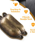 Antique Bronze Cup Drawer Pulls 3 Inch Hole To Hole Cabinet Handles With Two Mounting Holes 20 Pack Durable Iron Hardware close-up