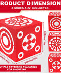 Red 3D Foam Archery Target With Six Sided Dice Cube Lightweight 13 Inch Square Block With Handle Backyard Practice Target