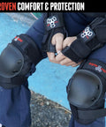 Knee Pads For Skaters And Snowboarders Kickin Comfort With Ventilated EVA Foam Impact Protection Durable Fabric in use