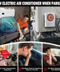 12V DC Truck Cab Air Conditioner With Brushless Motor Split Mini APU Unit in use, showing cooling effect and no fuel requirements.