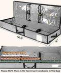 Soft Christmas Wrapping Paper Storage Bag 40 Inch Gift Wrap Organizer With Flexible Partitions Durable PE Tarpaulin Grey