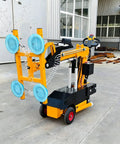 Pro Level Heavy Duty Glass Moving Cart With Precision Rolling Casters For Secure Panel Transport And On Site Installation Solid Steel Warehouse Trolley Rig Built Different To Move Heavy Loads Smooth, showcasing suction cup attachments and control handle.