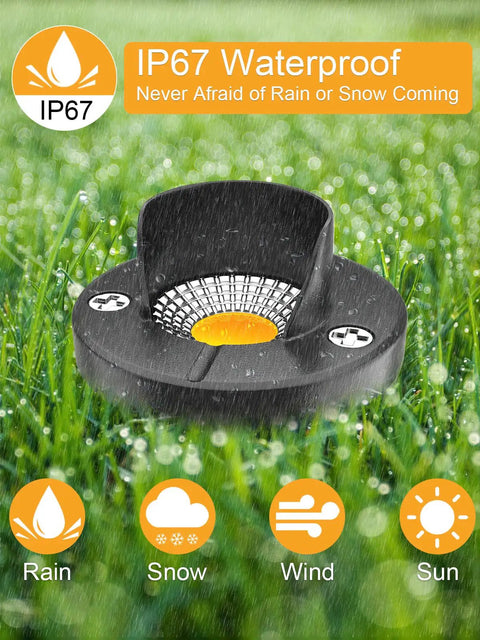 10-Pack 10W LED Well Lights With Anti-Glare Shield, Low-Voltage Outdoor Landscape Lighting, IP67 Waterproof Aluminum, 12V-24V, 3000K Warm White, 1000 Lumens For Yard Path Garden Patio