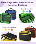 Four Pack Color Coded Clear Zip Pouches For First Aid Kit Organization See Through Medical Storage Bags, green, blue, yellow, orange.
