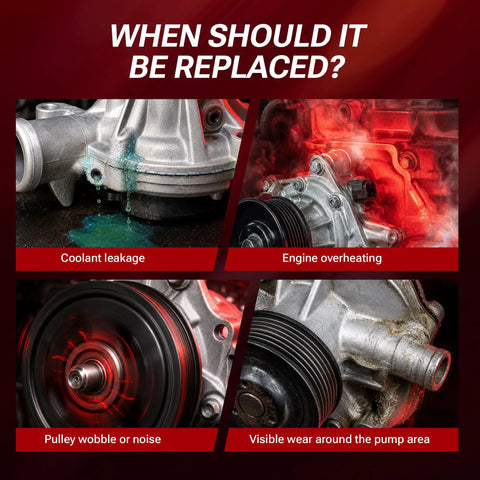 When to replace Badass Reliable Electric Engine Water Pump For BMW N52 Engines with signs of coolant leakage, overheating, or wear.