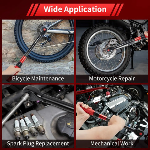 Half Inch Drive Click Torque Wrench For Bike Maintenance Dual Direction 10 To 170 Ft Lb And 13.6 To 230.5 Nm in various mechanical uses
