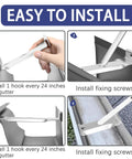 Step-by-step installation of 15 Set Aluminum Gutter Hangers With Nine And A Half Inch Straps And Rust Resistant Screws For Eavesless Roof Deck Mounting Durable Brackets For 5 Inch Aluminum Or Steel Gutters Seamless Gutter Hardware In Silver.
