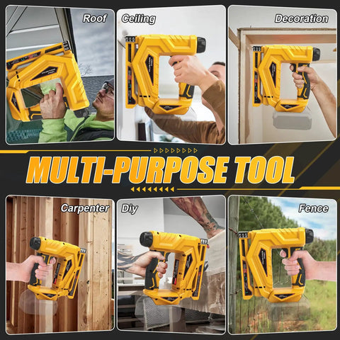 Smooth Operator 3 In 1 Cordless Brad Nailer Compatible With Dewalt 20V Max Battery Tool Only Dead Shot Fast Firing Nail Gun used for roof and ceiling projects.