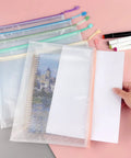 Six Pack Mesh Zipper Pouches Waterproof and Durable Organizer Bags for Board Game Storage, Documents, and Letter A4 Files