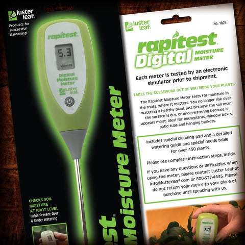 Digital Soil Moisture Meter For Home Gardens And Indoor Plants With Instant Readout And Easy To Read Display Great For Quick Soil Checks And Keeping Your Plants Thriving And Healthy, packaged with display