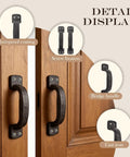 Heavy Duty Cast Iron Door Pull Handles Set Of 2 In Black Antique Finish For Sliding Doors Cabinets And Outdoor Fences