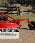 Beefy Tail Wheel Hub For Rotary Cutter, 4 Bolt Holes, 1 Inch Axle Universal Fit on agricultural machinery in farm setting