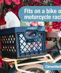 Heavy Duty Collapsible Soft Sided Cooler With Premium Leakproof Liner Big Capacity Beach Tote on a bike rack with items.
