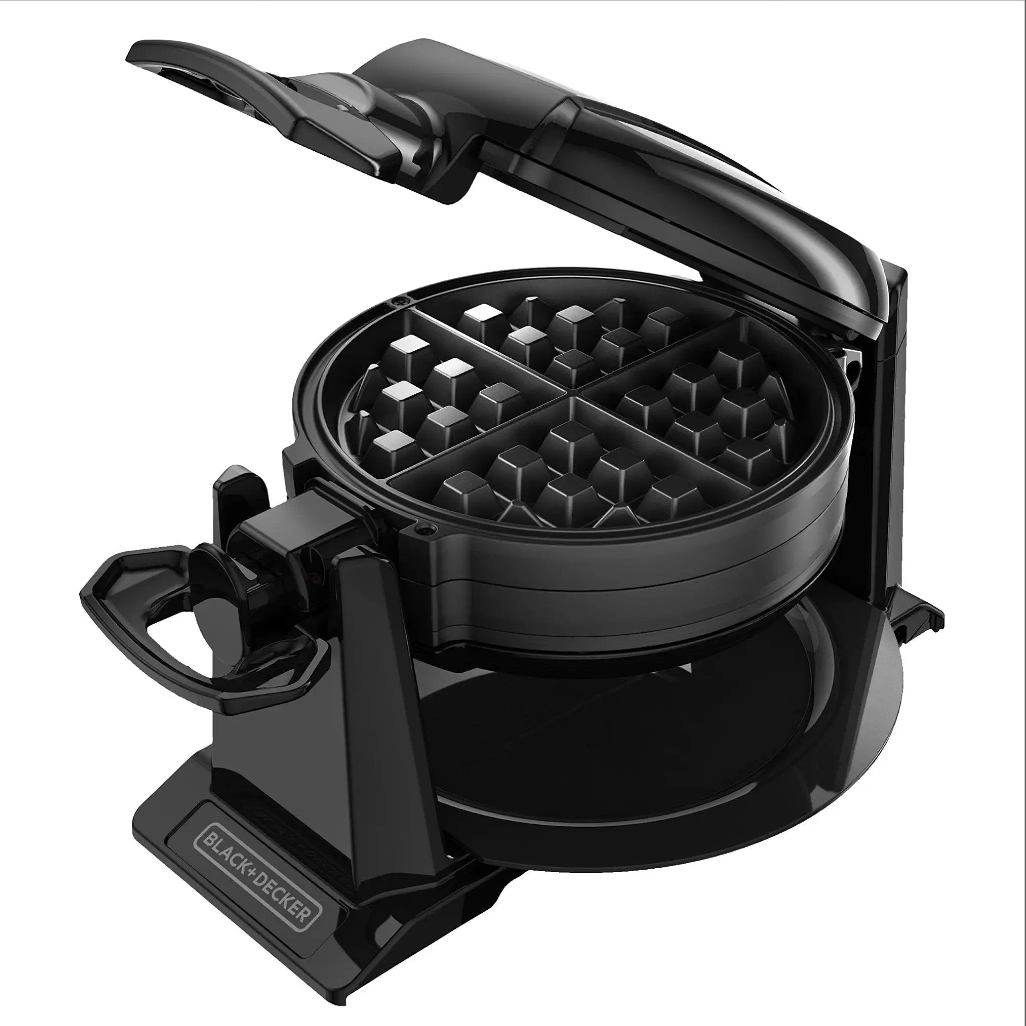 Rotating Waffle Maker With Belgian Grids, Even Spread