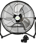 20 Inch High Velocity Floor Fan With 3 Speed Control 4650 CFM Heavy Duty Industrial Metal Shop Fan with wall mount included.