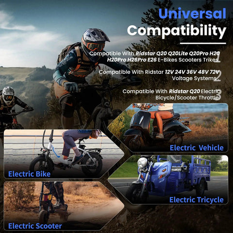 Full Twist Throttle For 3 Pin Universal Ebike And Scooter Upgrade, Waterproof And Plug And Play, Compatible With Ridstar Q20 Series, Q20 Lite Pro H20 Pro E Bikes And Trikes, Durable Throttle Replacement