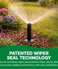 1804VAN 4 Inch Pop Up Sprinkler Head Pack With Adjustable 0 To 360 Degree Arc Nozzle in garden with plants