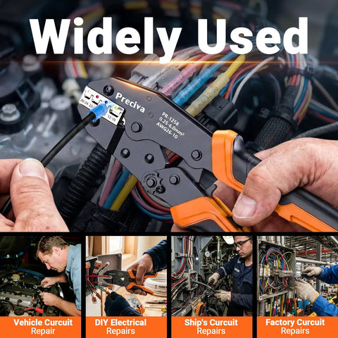 All In One Wire Crimping Tool Kit With 200 Heat Shrink Connectors, Color Coded Crimper And Wire Stripper in automobile use