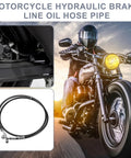 51.18 Inch Stainless Steel Braided Motorcycle Hydraulic Brake Line Kit with 10mm Inner Diameter for ATV Motocross and Street Bikes Black Hose Caliper Upgrade and High Performance Braking